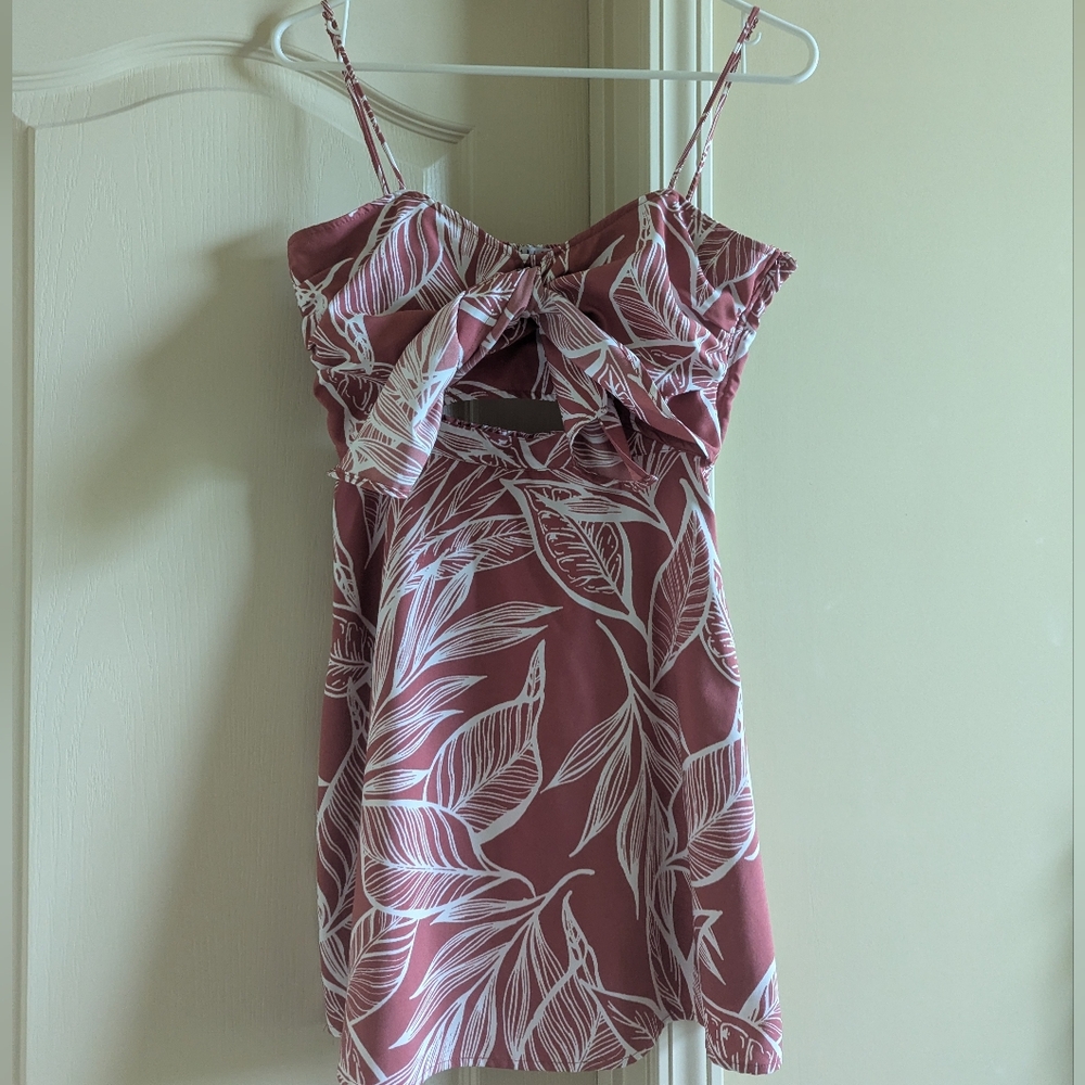FAVLUX Pink and White Ruched Sundress